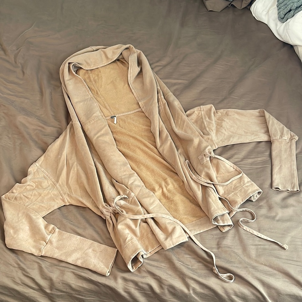 Young Fabulous & Broke Beige Hooded Drawstring Jacket
